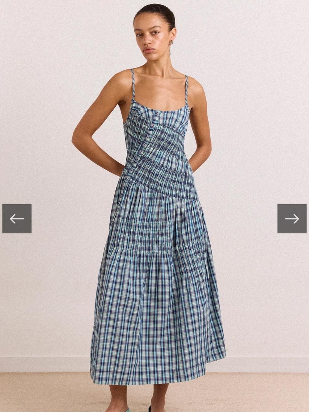 Lyra Midi Dress - Tomboy Check Damson Madder